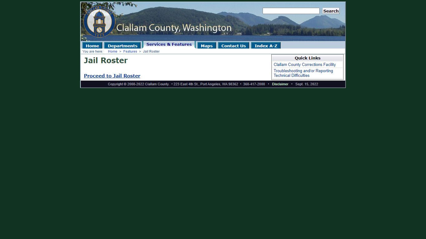 Jail Roster - Clallam County, Washington